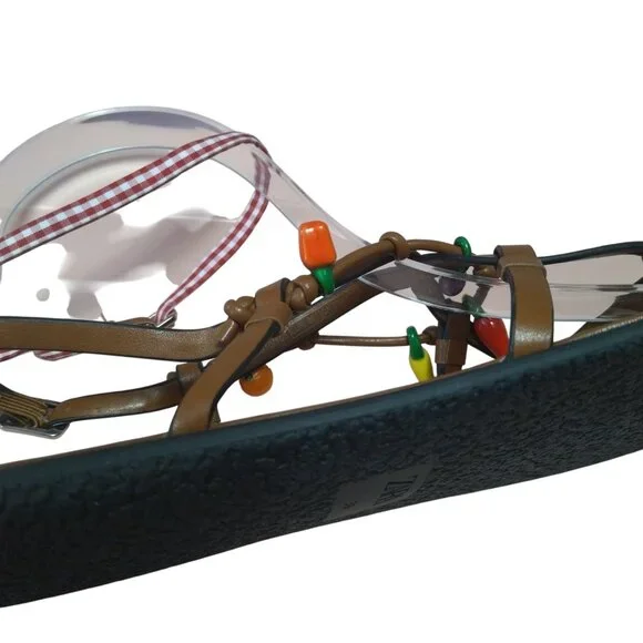 Zara Women’s Size 39 Brown Flat Thong Sandals Strappy Charms Boho Travel  Hippie - Picture 6 of 8